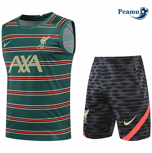 Peamu - Maillot Kit Entrainement Foot Liverpool Debardeur + Short 2022-2023 pfr476