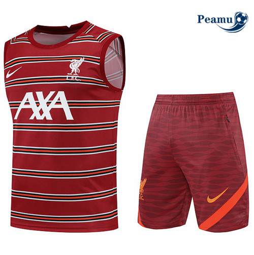 Peamu - Maillot Kit Entrainement Foot Liverpool Debardeur + Short 2022-2023 pfr477