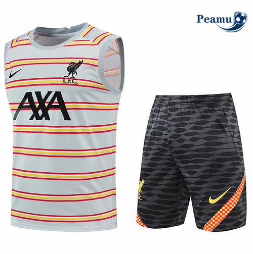 Peamu - Maillot Kit Entrainement Foot Liverpool Debardeur + Short 2022-2023 pfr478