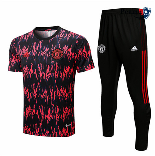 Peamu - Maillot Kit Entrainement Foot Manchester United + Pantalon 2022-2023 pfr501