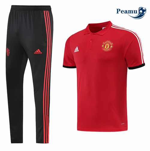 Peamu - Maillot Kit Entrainement Foot Manchester United + Pantalon 2022-2023 pfr502