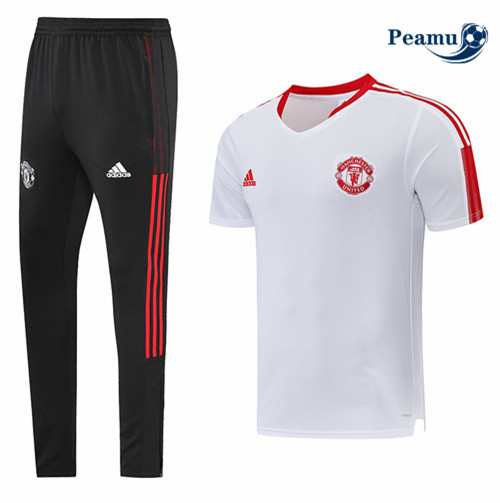 Peamu - Maillot Kit Entrainement Foot Manchester United + Pantalon 2022-2023 pfr503