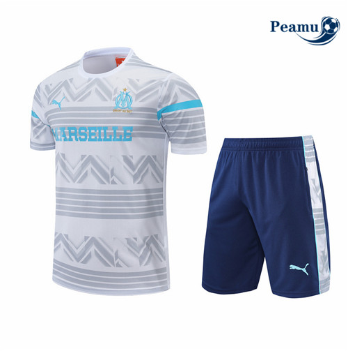 Peamu - Maillot Kit Entrainement Foot Marseille + Short 2022-2023 pfr442