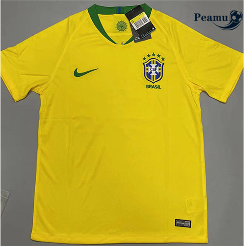 Peamu - Maillot foot Retro Brésil Domicile 2018