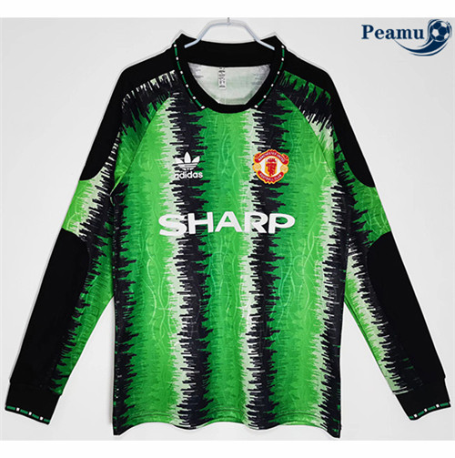 Peamu - Maillot foot Retro Manchester United Gardien de but Manche Longue 1990-91