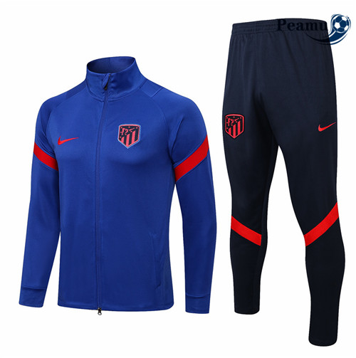 Peamu - Maillot Veste Survetement Foot Atletico Madrid Bleu 2022-2023 pfr328