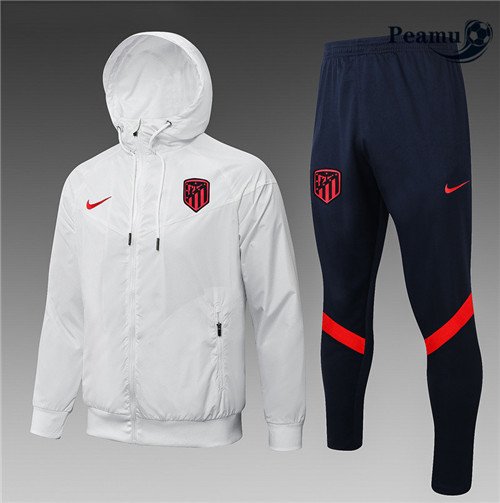 Peamu - Maillot Coupe vent Atletico Madrid Blanc 2022-2023 pfr329