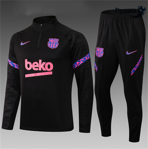 Peamu - Maillot Survetement Foot Barcelone Enfant Noir 2022-2023 pfr360