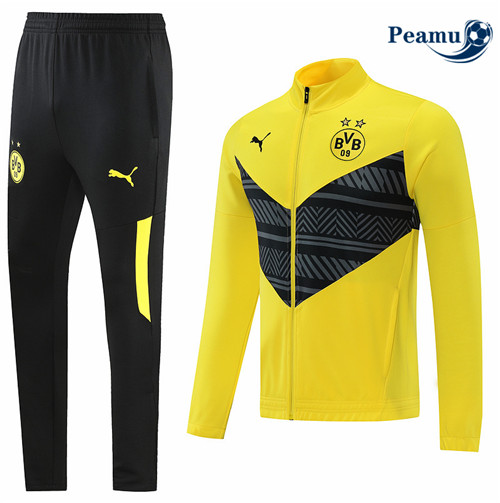 Peamu - Maillot Veste Survetement Foot Borussia Dortmund Jaune 2022-2023 pfr327