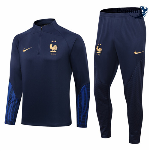 Peamu - Maillot Survetement Foot France Bleu Marine 2022-2023 pfr347