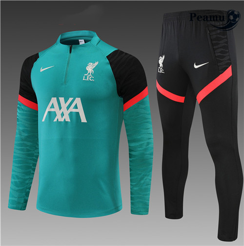 Peamu - Maillot Survetement Foot Liverpool Enfant Vert 2022-2023 pfr377