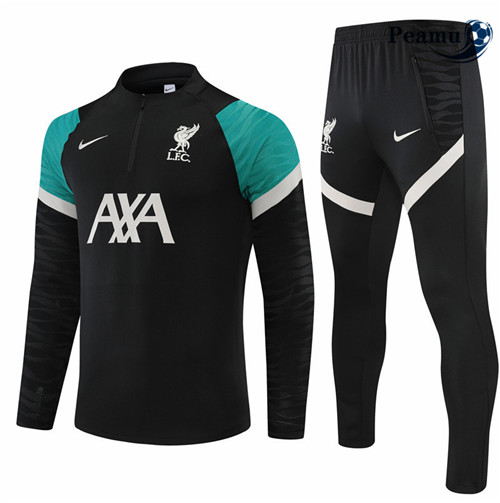 Peamu - Maillot Survetement Foot Liverpool Noir 2022-2023 pfr354