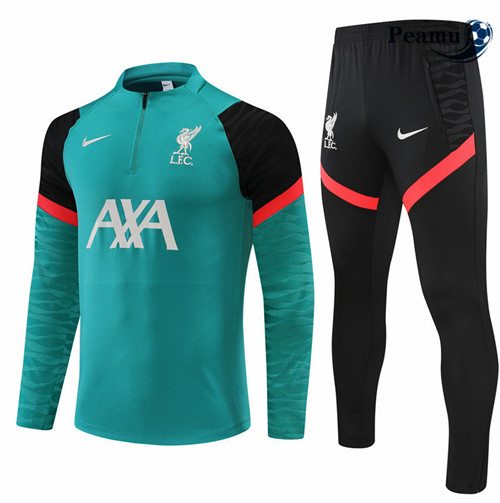 Peamu - Maillot Survetement Foot Liverpool Vert 2022-2023 pfr355