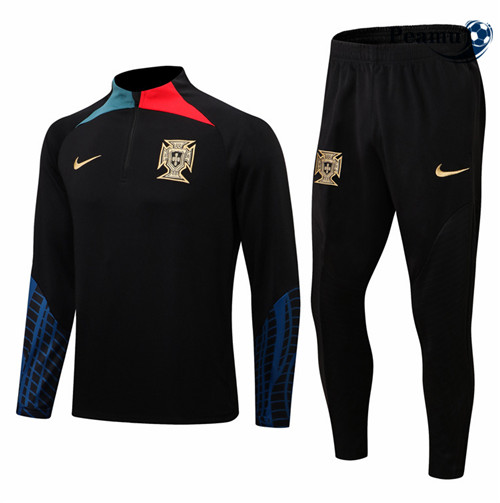 Peamu - Maillot Survetement Foot Portugal Noir 2022-2023 pfr351