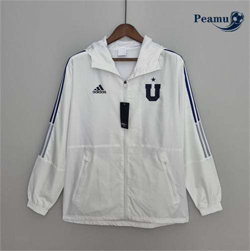 Peamu - Maillot Veste Coupe vent Foot Universidad de Chile Blanc 2022-2023 pfr523