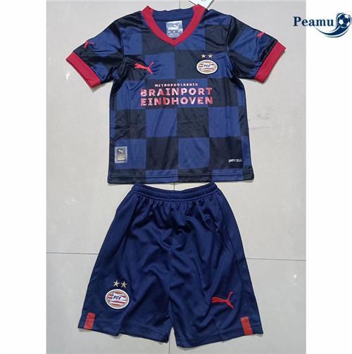 peamu.fr - Maillot foot PSV Eindhoven Enfant Bleu 2022-2023 F021