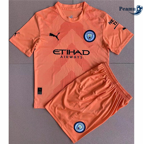 peamu.fr - Maillot foot Manchester City Enfant Gardien de but orange 2022-2023 F062