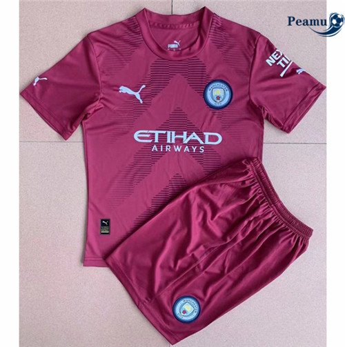 peamu.fr - Maillot foot Manchester City Enfant Gardien de but Rouge 2022-2023 F063