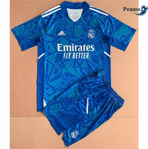 peamu.fr - Maillot foot Real Madrid Enfant Gardien De But Bleu 2022-2023 F075