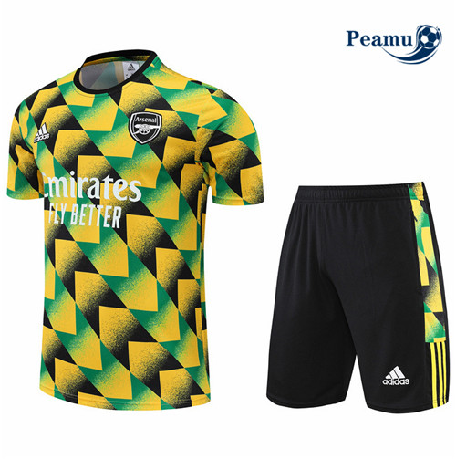 peamu.fr - Maillot foot Kit Entrainement Foot Arsenal + Pantalon Jaune 2022-2023 F102