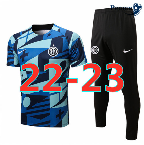 peamu.fr - Maillot foot Kit Entrainement Foot Inter Milan + Pantalon Bleu 2022-2023 F146