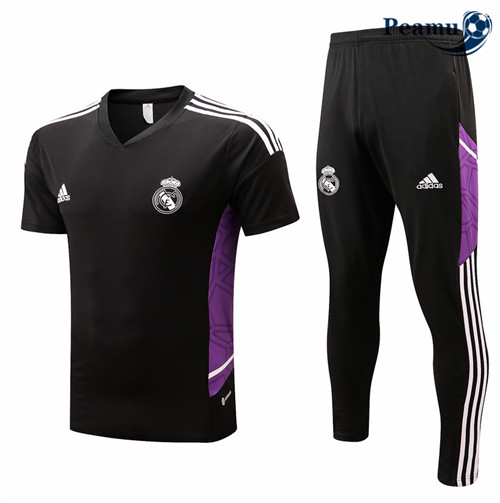 peamu.fr - Maillot foot Kit Entrainement Foot Real Madrid + Pantalon Noir 2022-2023 F172