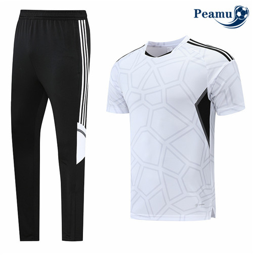 peamu.fr - Maillot foot Kit Entrainement Foot Sans logo de marque + Pantalon Blanc 2022-2023 F120