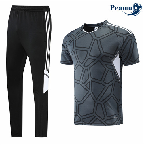 peamu.fr - Maillot foot Kit Entrainement Foot Sans logo de marque + Pantalon Noir 2022-2023 F122
