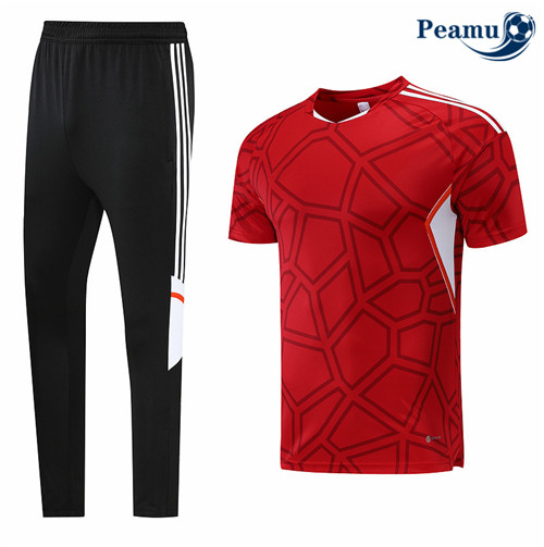peamu.fr - Maillot foot Kit Entrainement Foot Sans logo de marque + Pantalon Rouge 2022-2023 F123