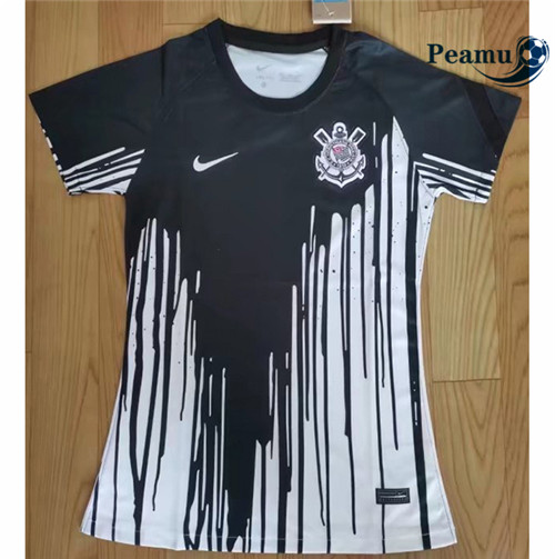 peamu.fr - Maillot foot Corinthians Femme Noir/Blanc 2022-2023 F258