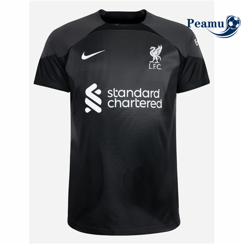 peamu.fr - Maillot foot Liverpool Exterieur Gardien de but Noir 2022-2023 F470