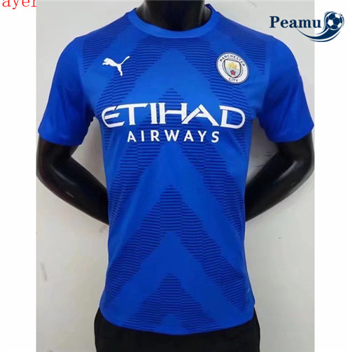 peamu.fr - Maillot foot Manchester City Player Version Gardien de but Bleu 2022-2023 F482