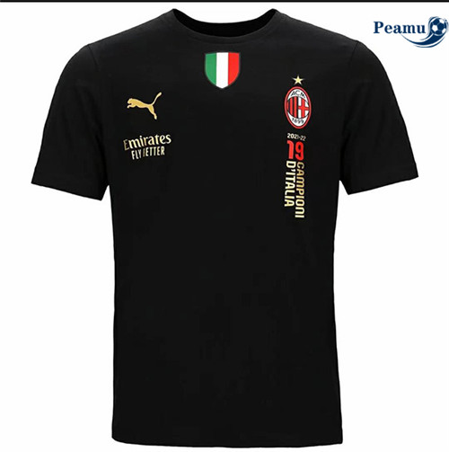 peamu.fr - Maillot foot AC Milan Noir T-shirt 2022-2023 F517