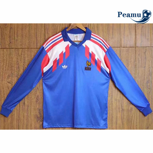 peamu.fr - Maillot foot Retro France Domicile Manche Longue 1988-1990 F562