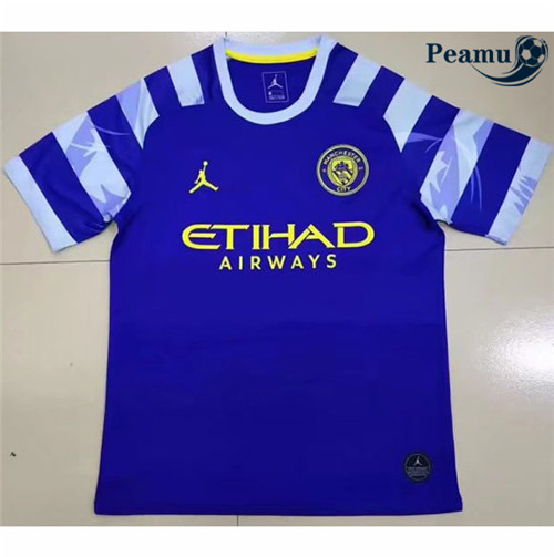 peamu.fr - Maillot foot Retro Manchester City édition commémorative Bleu F576