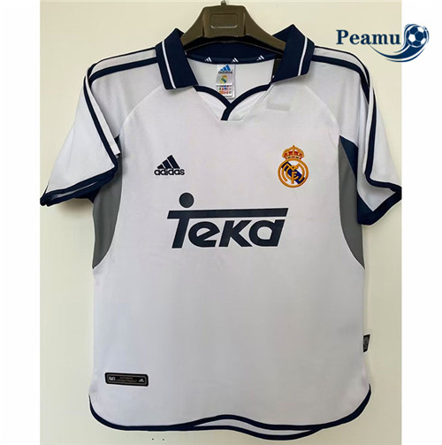 peamu.fr - Maillot foot Retro Real Madrid Domicile 2000-01 F584