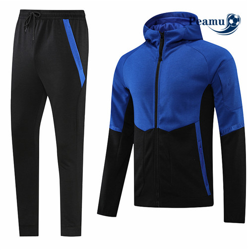 peamu.fr - Maillot foot Veste Survetement de foot Sans logo de marque à capuche Bleu 2022-2023 F644