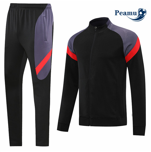 peamu.fr - Maillot foot Veste Survetement de foot Sans logo de marque Noir 2022-2023 F646
