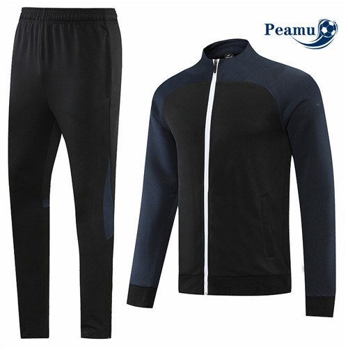 peamu.fr - Maillot foot Veste Survetement de foot Sans logo de marque Noir 2022-2023 F647