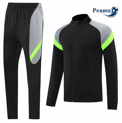 peamu.fr - Maillot foot Veste Survetement de foot Sans logo de marque Noir 2022-2023 F648