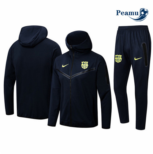 peamu.fr - Maillot foot Veste Survetement de foot Barcelone à capuche Noir 2022-2023 F679