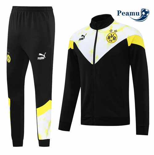 peamu.fr - Maillot foot Veste Survetement de foot Borussia Dortmund Noir 2022-2023 F681