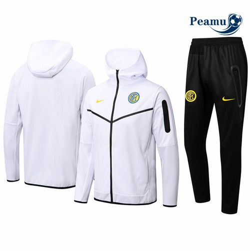 peamu.fr - Maillot foot Veste Survetement de foot Inter Milan à capuche Blanc 2022-2023 F684