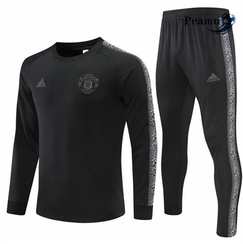 peamu.fr - Maillot foot Survetement de foot Manchester United Noir 2022-2023 F689
