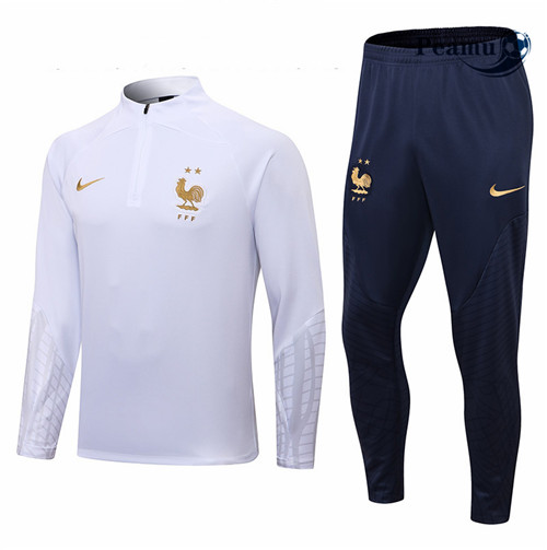 peamu.fr - Maillot foot Survetement Foot France Enfant Blanc 2022-2023 F705
