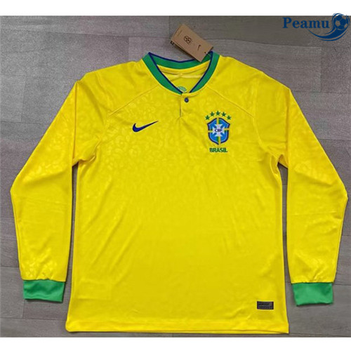 Peamu - Maillot foot p104 Brésil Domicile Manche Longue 2022-2023