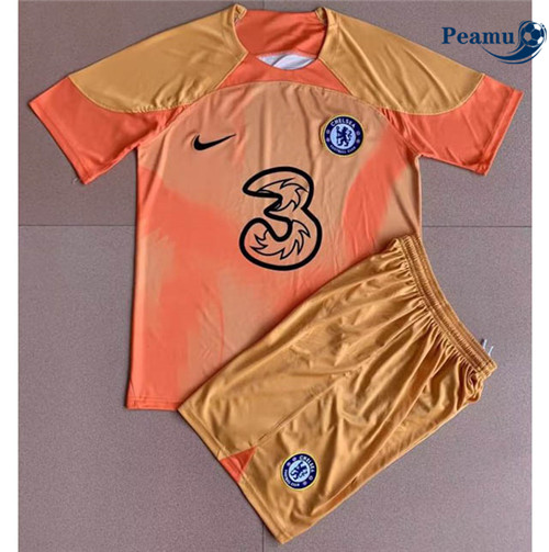 Peamu - Maillot foot p032 Chelsea Enfant Gardien de but Orange 2022-2023