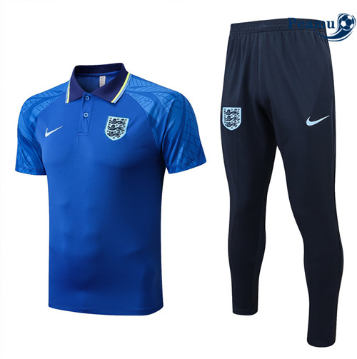 Peamu - Maillot Kit Entrainement Foot Angleterre + Pantalon Bleu 2022-2023