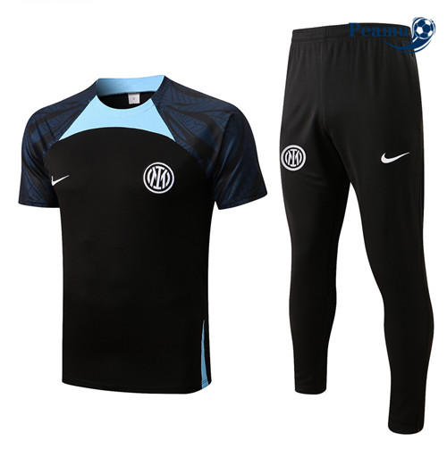 Peamu - Maillot Kit Entrainement Foot Inter Milan + Pantalon Noir 2022-2023