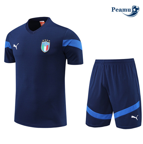 Peamu - Maillot Kit Entrainement Foot Italie + Pantalon Bleu Marine 2022-2023